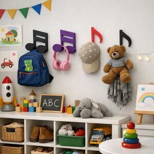 3 piece 3D Printed Music Note Wall Hook – Modern Decorative Hanger